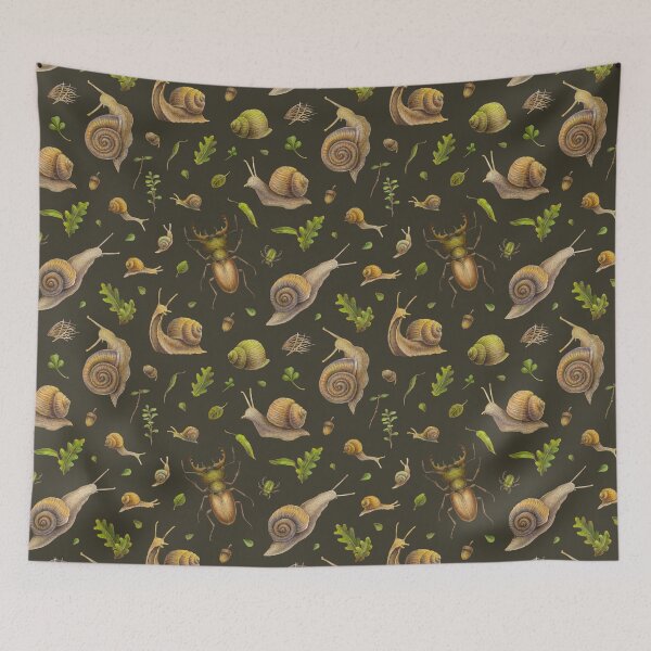 Item preview, Snail & Beetle Pattern designed and sold by Forest of Wonders.