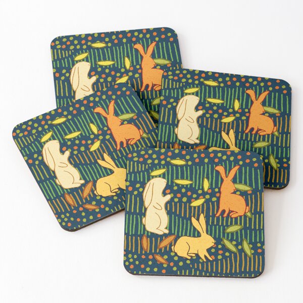 Item preview, MID-MORNING MODERN BACKYARD Bunnies designed and sold by rorabeenie.