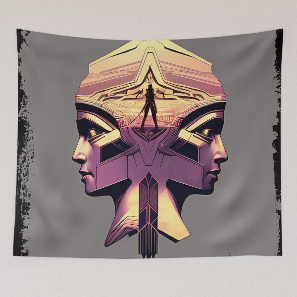 Item preview, Hathor, the Cyberpunk Egyptian Deity: Futuristic Sticker Design designed and sold by Mytho Merch.