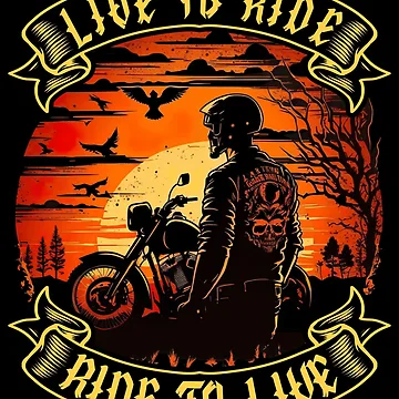 Artwork thumbnail, Live To Ride, Ride To Live Biker by druckfun