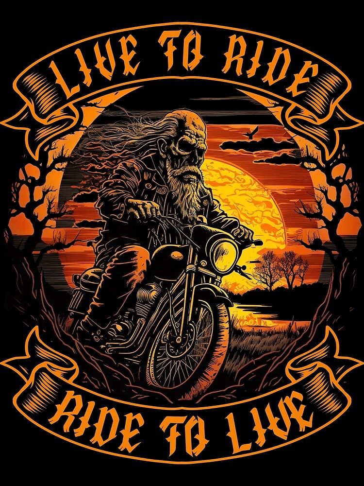 Thumbnail 3 of 3, Scarf, Live To Ride, Ride To Live Biker designed and sold by druckfun.