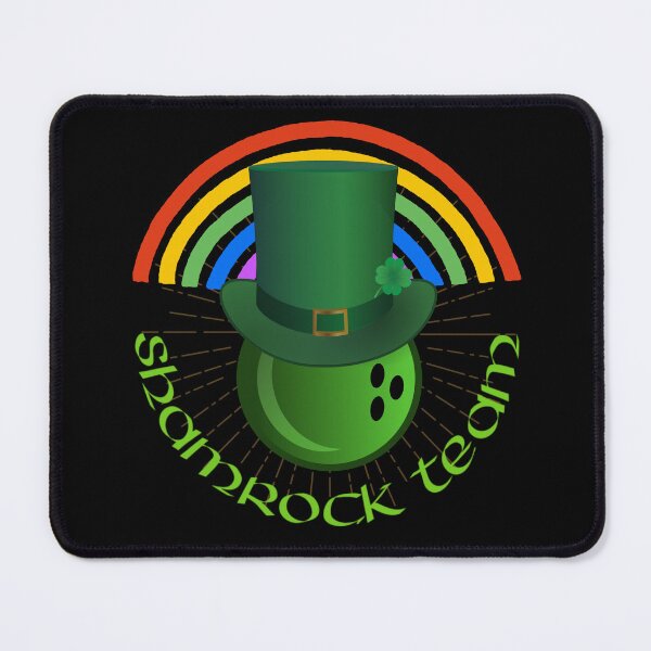 Item preview, Ball with Hat and Rainbow Bowling Shamrock Team designed and sold by digitaldraw4you.