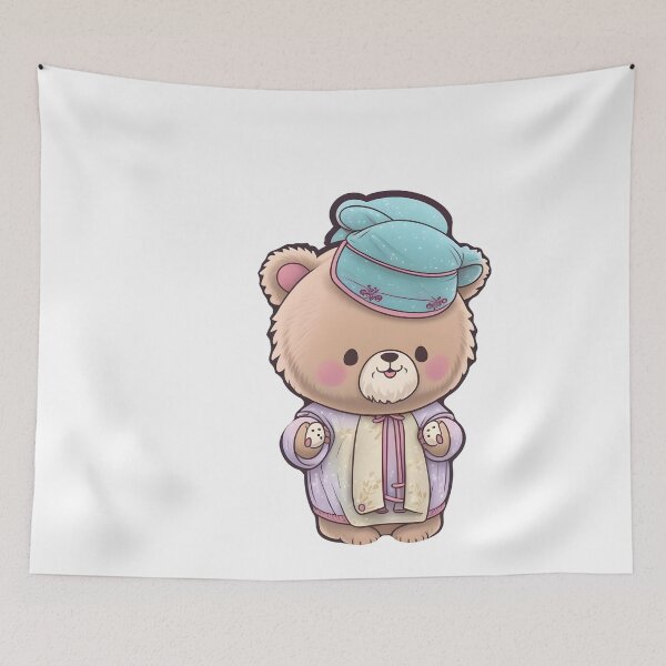 Item preview, Kawaii old bear wearing a dress designed and sold by IKrakenArts.