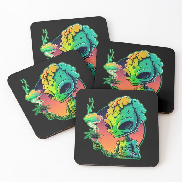 Item preview, Alien Smoking Weed Sticker #9 designed and sold by tastytiny.