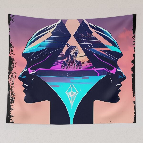 Item preview, Hathor, the Cyberpunk Egyptian Deity: Futuristic Sticker Design designed and sold by Mytho Merch.
