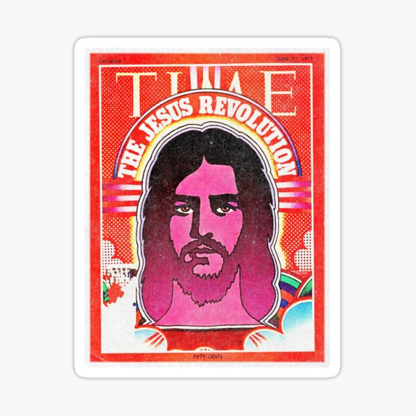 "THE JESUS REVOLUTION 2023 Retro Vintage Magazine Cover Design" Sticker for Sale by zptees