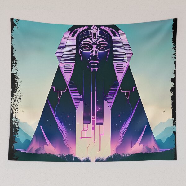 Item preview, Hathor, the Cyberpunk Egyptian Deity: Futuristic Sticker Design designed and sold by Mytho Merch.