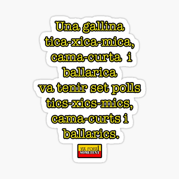 Catalan language Sticker for Sale by ViaForaSometent