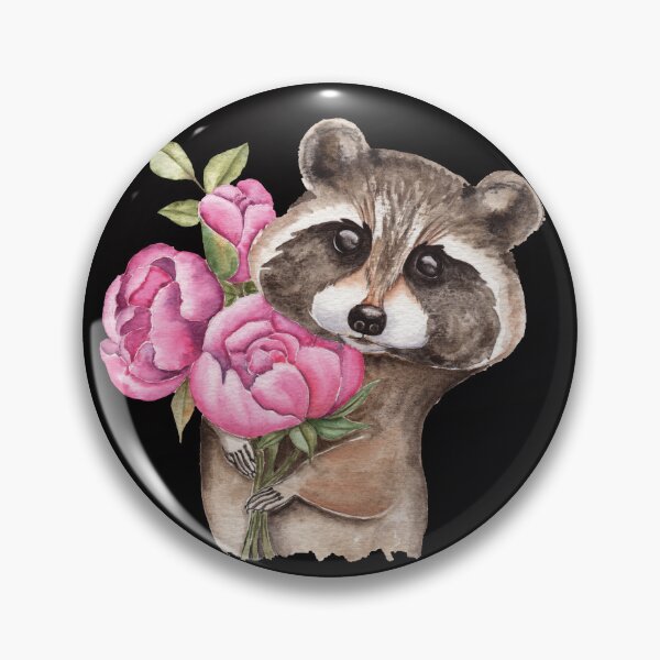 Item preview, Raccoon With Flowers designed and sold by ORTHODX.