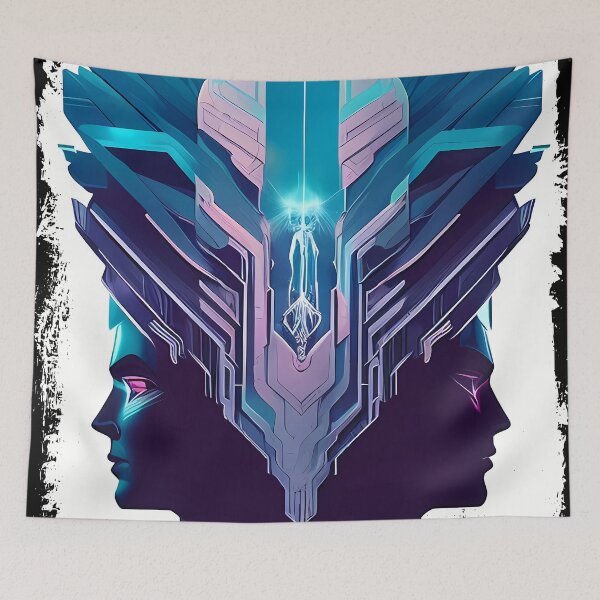 Item preview, Hathor, the Cyberpunk Egyptian Deity: Futuristic Sticker Design designed and sold by Mytho Merch.