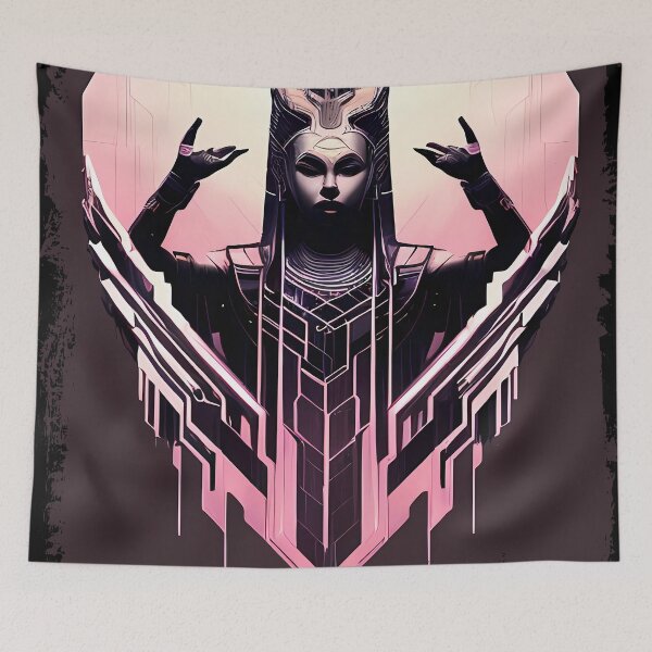Item preview, Hathor, the Cyberpunk Egyptian Deity: Futuristic Sticker Design designed and sold by Mytho Merch.