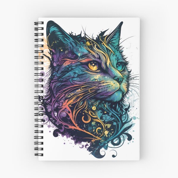 Aperçu de l'œuvre Chat mignon coloré créée et vendue par Waveval.