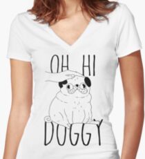 Pug Snug Women's Fitted V-Neck T-Shirt