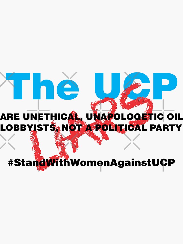 Thumbnail 3 of 3, Sticker, UCP is an Oil Lobby - White Background designed and sold by 3FreaksWith.