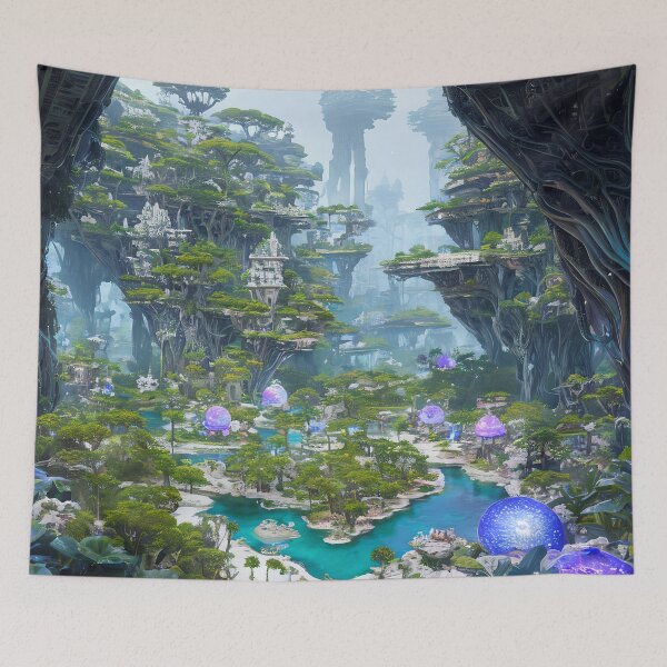 Item preview, The Next Step in Space Exploration: Human Colonies with Vibrant Vegetation designed and sold by D3monic.