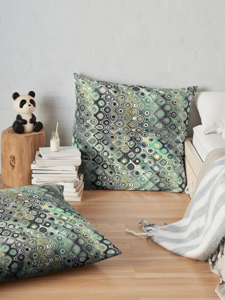 Alternate view of Green And Gold Shapes Pattern Floor Pillow