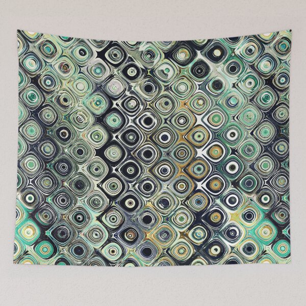 Item preview, Green And Gold Shapes Pattern designed and sold by Phil Perkins.