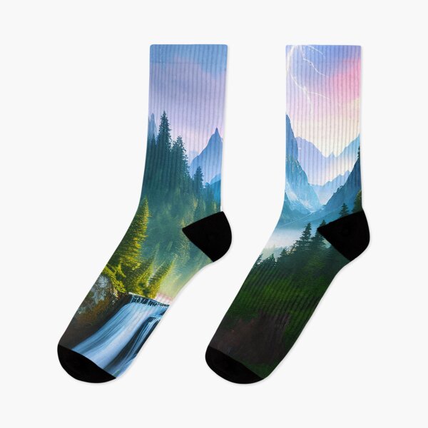Item preview, The Ultimate Nightscape: Mountains, Waterfall and the Glowing Stars Above designed and sold by D3monic.