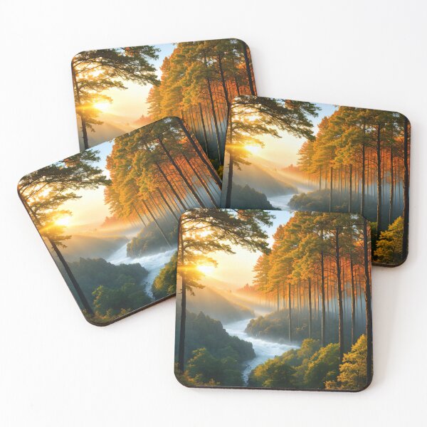 Artikelvorschau, The Warm Golden Glow of Sunrise: A Forest Scene entworfen und verkauft von D3monic.