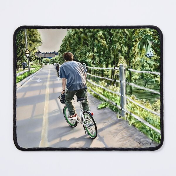 Item preview, Namjoon RM BTS namjooning bicycle fanart kpop designed and sold by Krasiaart.