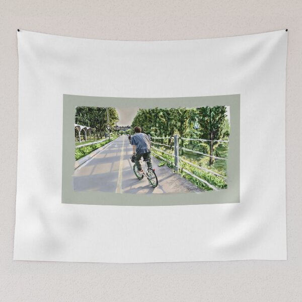Item preview, Namjoon RM BTS namjooning bicycle fanart kpop designed and sold by Krasiaart.