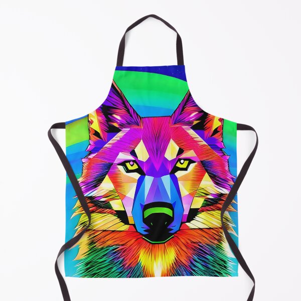 Artikelvorschau, Verträumter Wolf in Regenbogenfarben entworfen und verkauft von ElLocoMus.