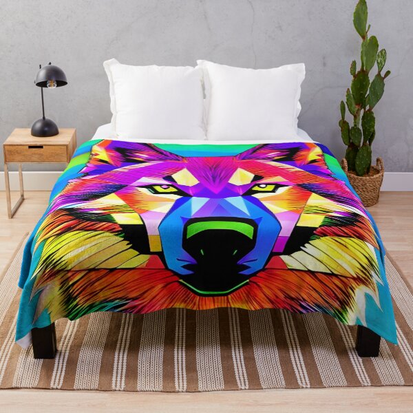 Artikelvorschau, Verträumter Wolf in Regenbogenfarben entworfen und verkauft von ElLocoMus.