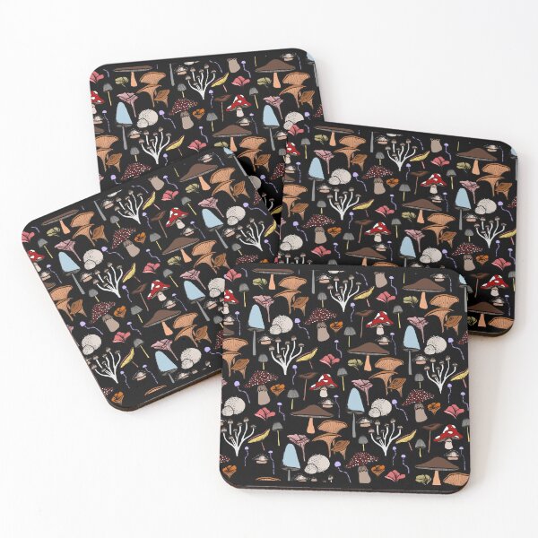 Item preview, Folky Fungi autumn Toadstools mushrooms all over pattern designed and sold by DoomboxClub.