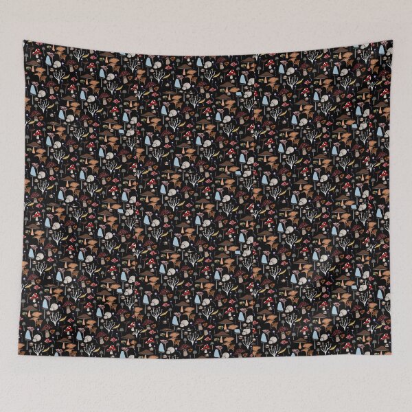 Item preview, Folky Fungi autumn Toadstools mushrooms all over pattern designed and sold by DoomboxClub.