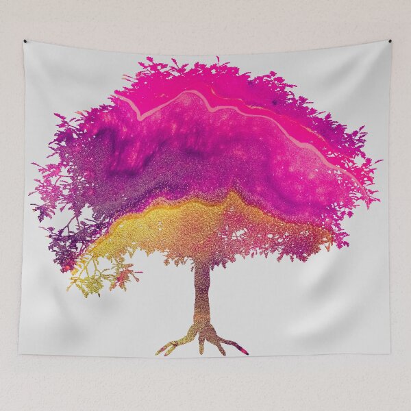 Item preview, Radiant Eclipse Tree  - Original Fluid Acrylic Abstract Painting designed and sold by lumino-one.