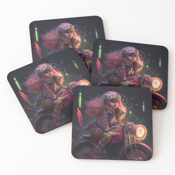 Item preview, Pink Angel CyberPunk Biker designed and sold by OffbeatCurious.