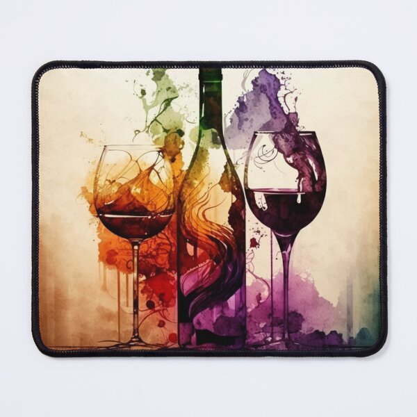 Item preview, Abstract Wine Art Wine Bottle and Glasses designed and sold by Alper Billik.