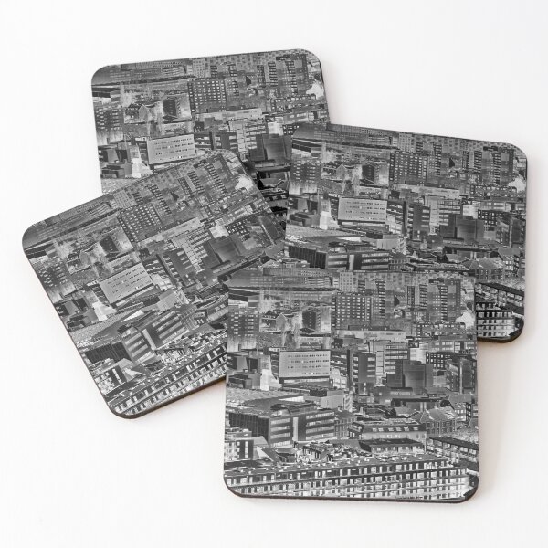 Item preview, Geometric city shapes, Graz, grayscale inverted designed and sold by paulboizot.