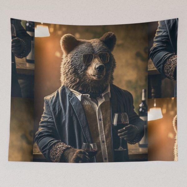 Item preview, Raising a Glass to Corporate Resilience: The Bear's Cheers designed and sold by creative-maxim.