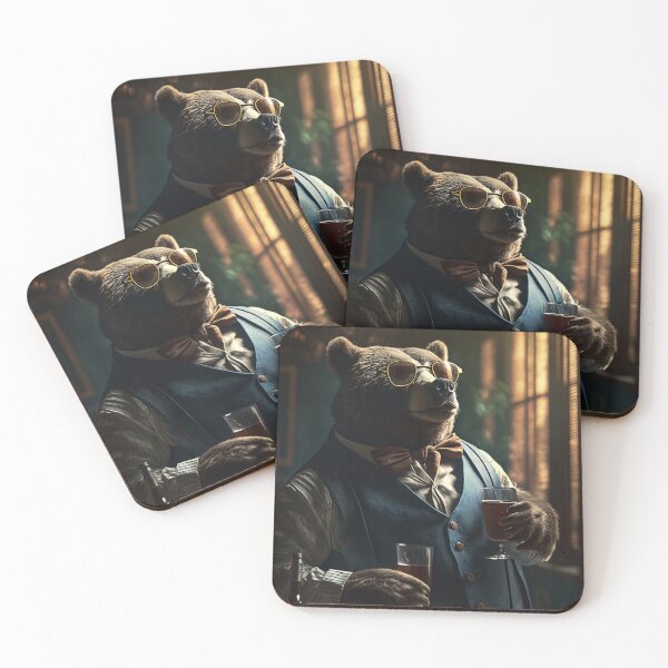 Item preview, Corporate Ursine: Unleashing Your Inner Bear with a Glass of Wine designed and sold by creative-maxim.