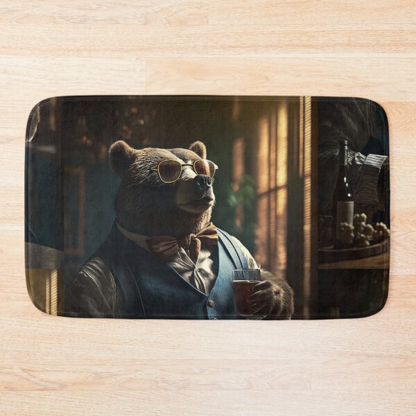 Item preview, Corporate Ursine: Unleashing Your Inner Bear with a Glass of Wine designed and sold by creative-maxim.