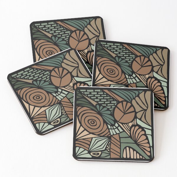 Item preview, abstract organic shapes jungle colors designed and sold by Une Affaire de Filles.