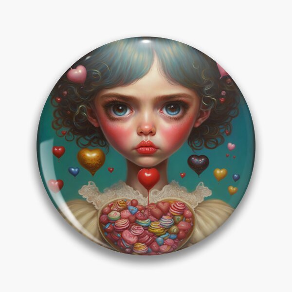 Item preview, Candy Girl, Valentine Candy Art, Lowbrow, Big Eye Girl designed and sold by Art.Fusion.Studio.