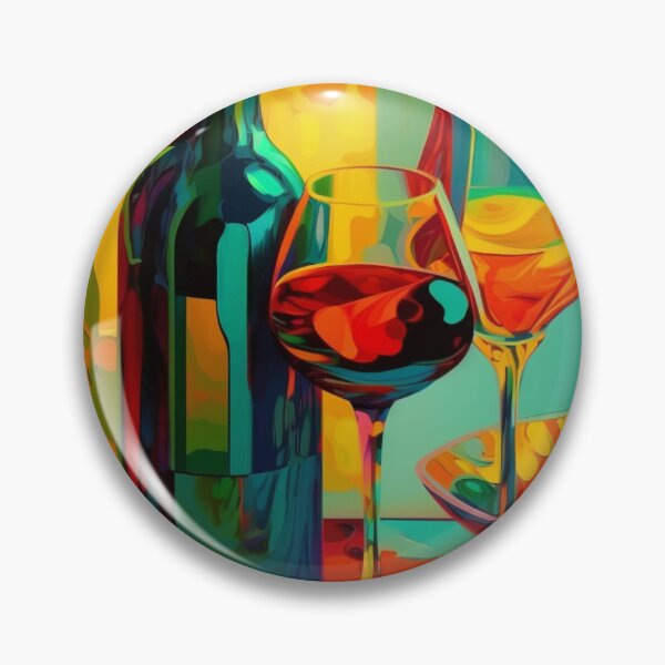 Item preview, Fauvism Art Wine Bottle and Glasses  designed and sold by Alper Billik.