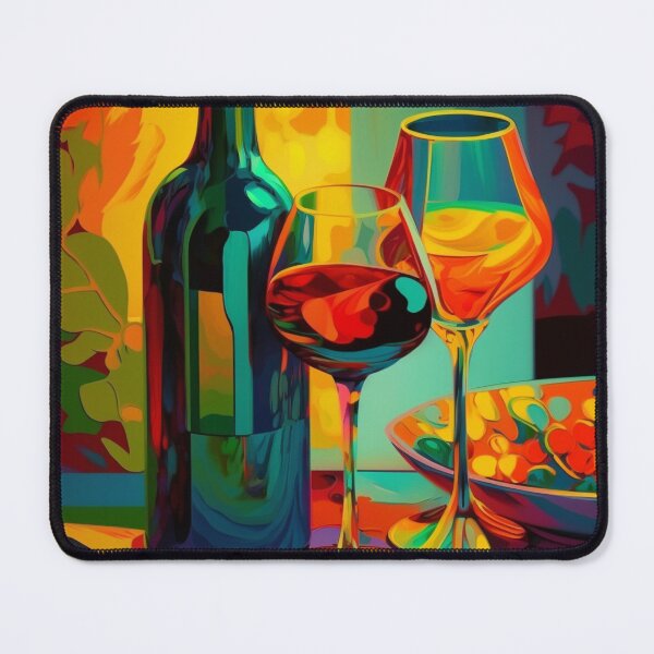 Item preview, Fauvism Art Wine Bottle and Glasses  designed and sold by Alper Billik.
