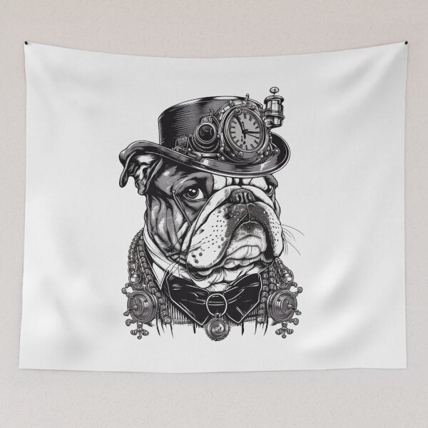 Item preview, steampunk bulldog illustration designed and sold by Gerald Waters.