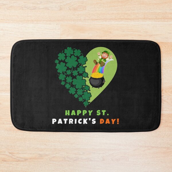 Item preview, St Patricks Day Clover Heart Leprechaun Rainbow Golden Coins Pot Happy St. Patrick's Day designed and sold by FreeMind-Design.
