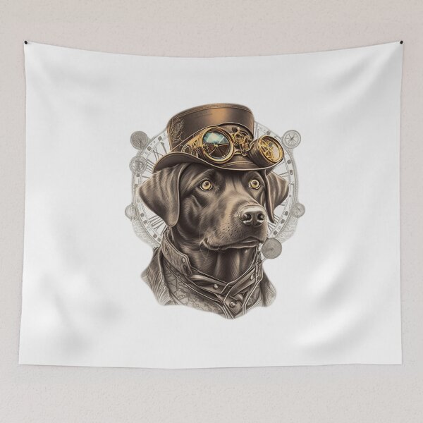 Item preview, steampunk Labrador illustration designed and sold by Gerald Waters.