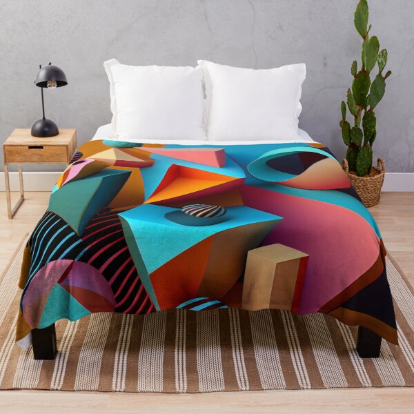 Item preview, Geometric Shapes with Bold Lines and Vibrant Hues Abstract Art designed and sold by PosterManiaRo.