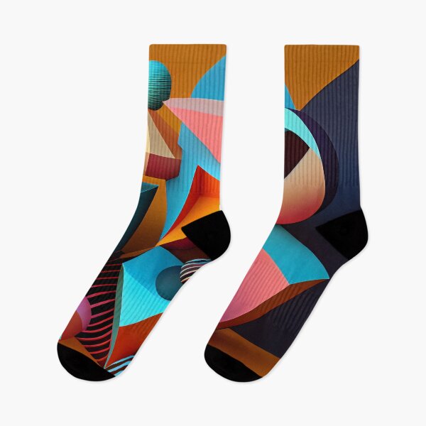 Item preview, Geometric Shapes with Bold Lines and Vibrant Hues Abstract Art designed and sold by PosterManiaRo.