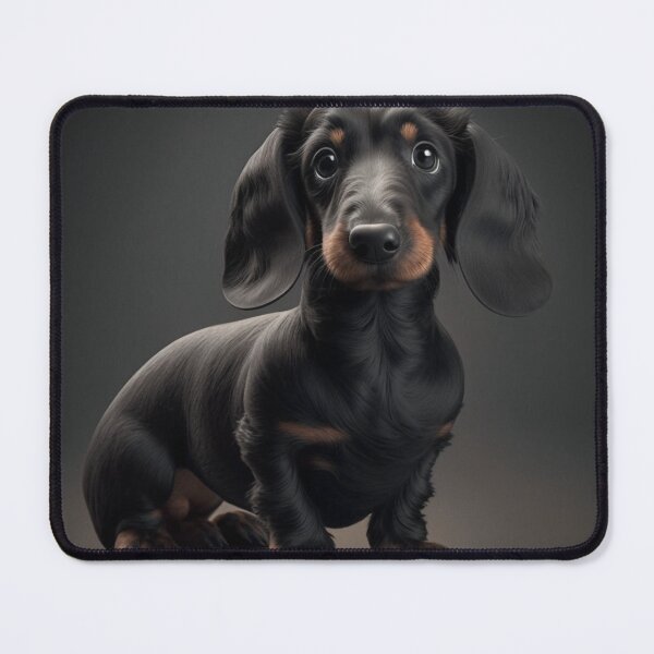 Item preview, The Adorable Little Black Dachshund with a Mysterious Black Eye designed and sold by DaniFantasy.
