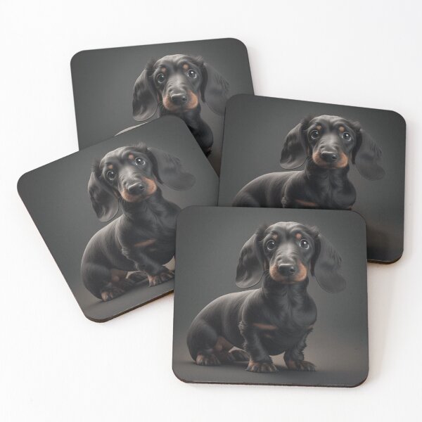 Item preview, The Adorable Little Black Dachshund with a Mysterious Black Eye designed and sold by DaniFantasy.
