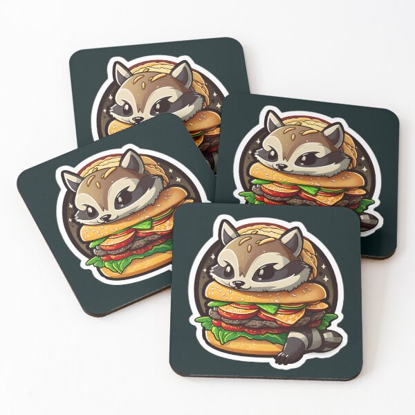 Item preview, Cute kawaii Racoon burger designed and sold by SidTastic .