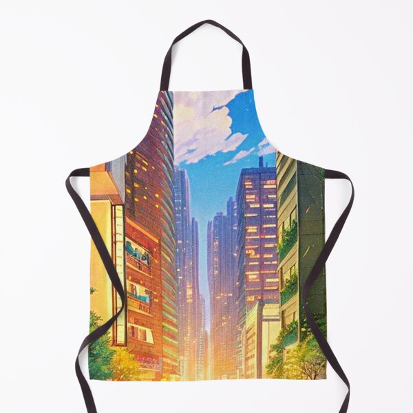 Item preview, a street with tall buildings anime scenery designed and sold by hedoniism-shop.