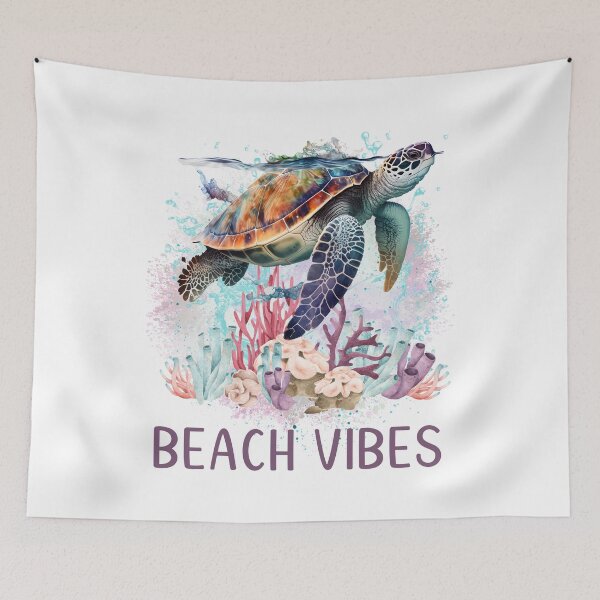 Item preview, Beach Vibes Sea Turtle designed and sold by HappyLifeCreate.